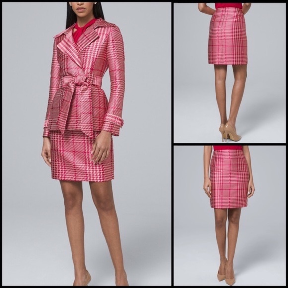 White House Black Market Pants - NWT Set -  White House Black Market Obsessed Plaid Jacket Small and Skirt Size 2